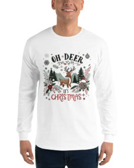 Oh Deer It's Christmas | Men's Long Sleeve Shirt