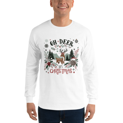 Oh Deer It's Christmas | Men's Long Sleeve Shirt